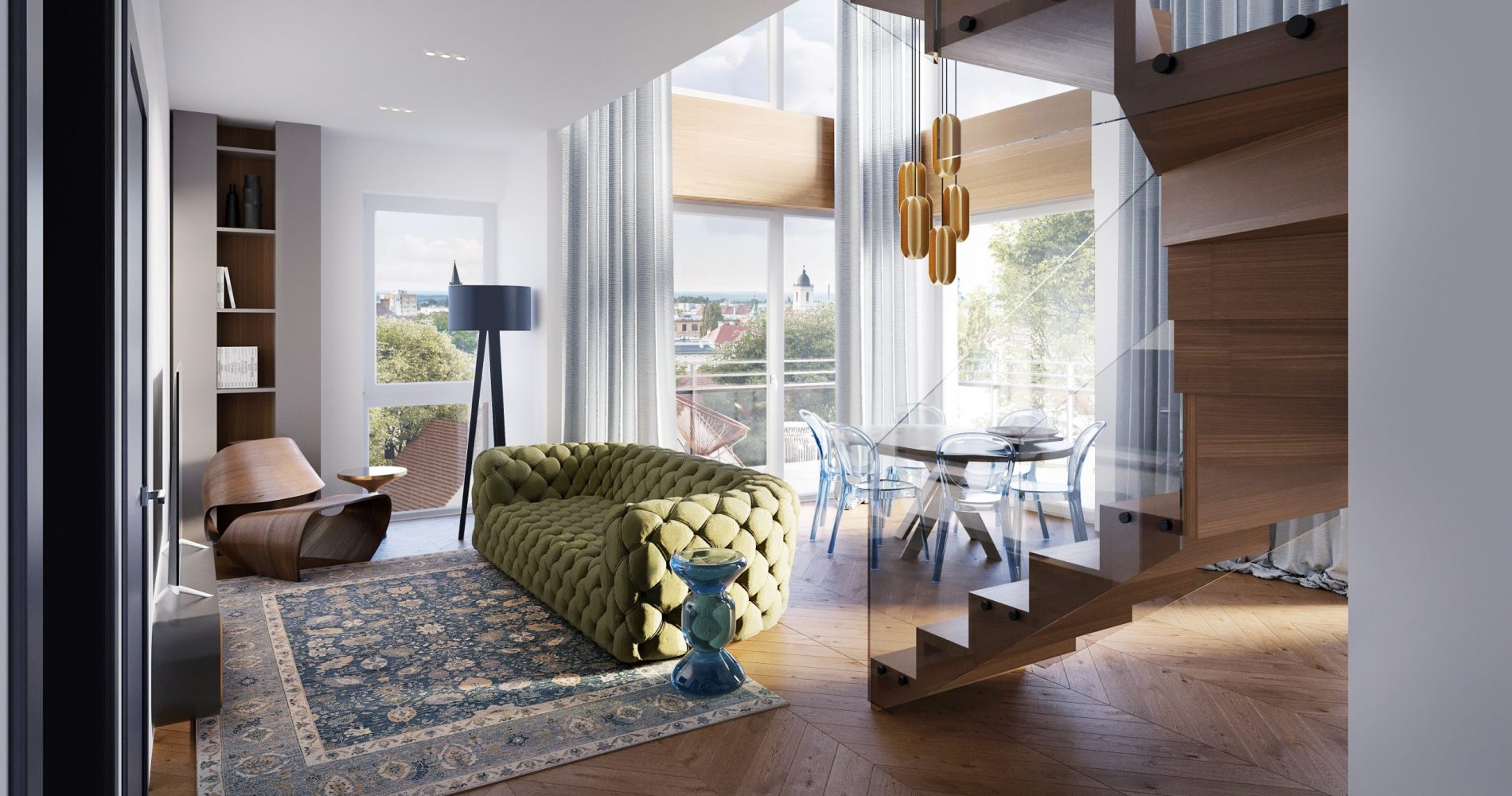 Wizualizacja 3D penthouse.